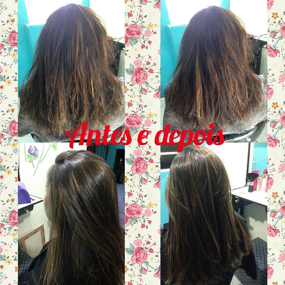 Antes e depois da progressiva. cabelo cabeleireiro(a)