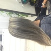 Retoque de mechas no tom champanhe 