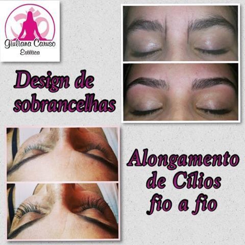 Design de sobrancelhas e alongamento de cílios fio a fio estética esteticista designer de sobrancelhas