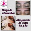 Design de sobrancelhas e alongamento de cílios fio a fio