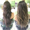Ombre hair realizado em um cabelo castanho natural. Tonalidade de acordo com o gosto da cliente (loiro caramelo). Dando assim mais vida aos cabelos! 