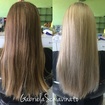 Luzes em um cabelo loiro natural. 