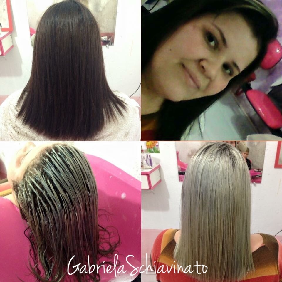 Luzes platinada em um cabelo castanho escuro!  cabelo cabeleireiro(a) designer de sobrancelhas