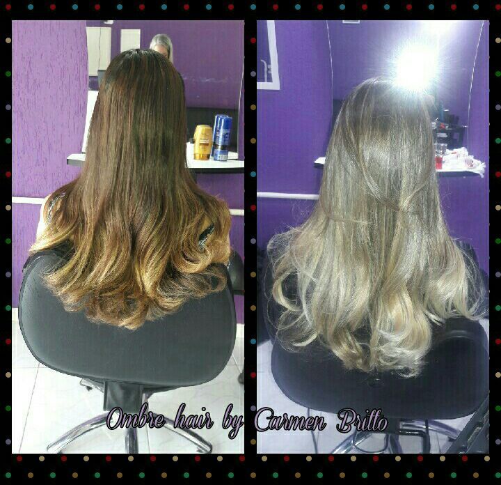 Antes e depois ombre hair cabelo cabeleireiro(a)