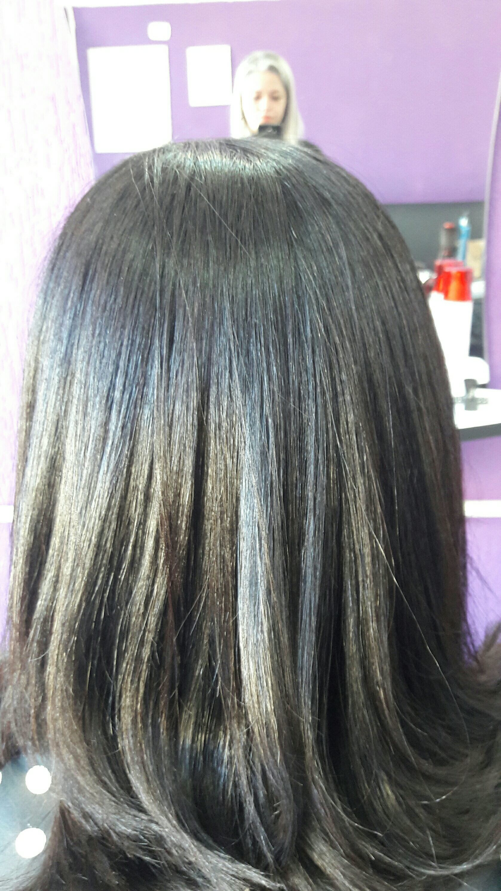 Escova inteligente.. depois. cabelo cabeleireiro(a)