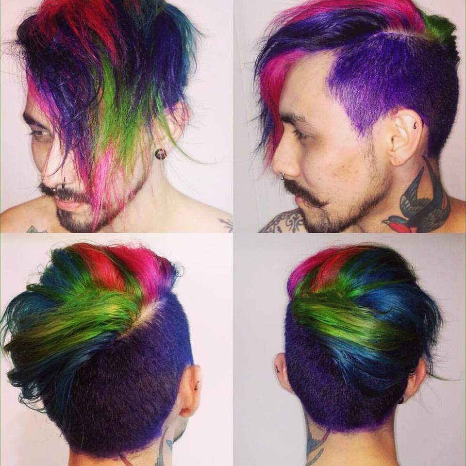 Rainbow hair para Juliano Ferrari cabelo estudante (cabeleireiro)