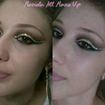 Cut crease com glitter  - foto com e sem flash
(Pele sem fazer)