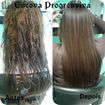 esse cabelo foi feito progressiva nele,na imagem da direita ele ja esta sem o produto e seco somente com secador