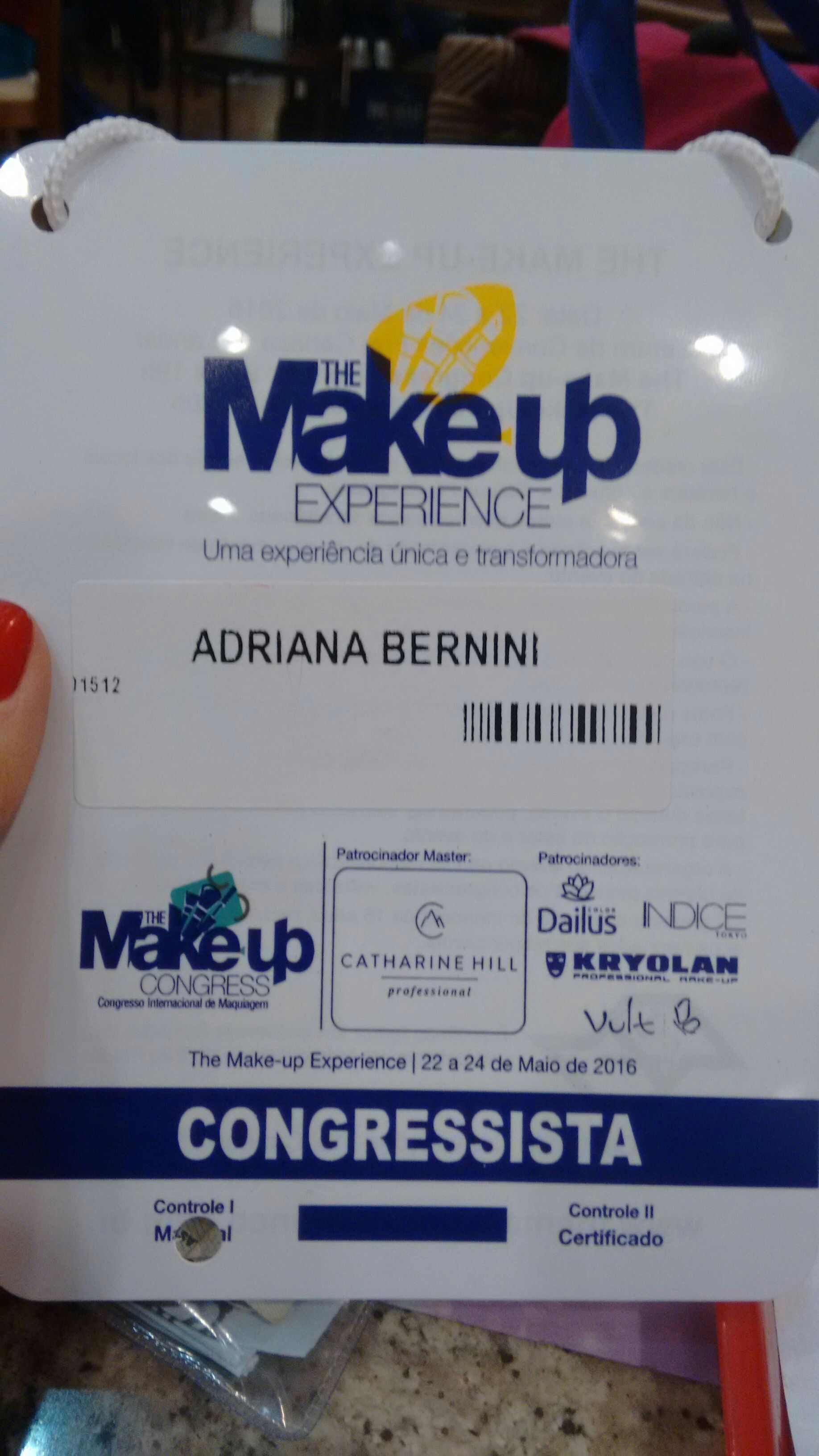 Certificado Workshop The Makeup Experience 2016 maquiagem maquiador(a) consultor(a)