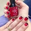 Vermelho com francesinha transversal.