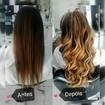 #antes #depois #mechas #luzes #sombrehair #Tonsalaranjados #dourados #alongamento #megahair #fioafio #queratina