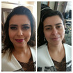 Antes e depois, esfumado em tons de marsala