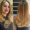 Mechas esfumadas com franja marcada ,com clareamento gradual  do mel ate loiro claro