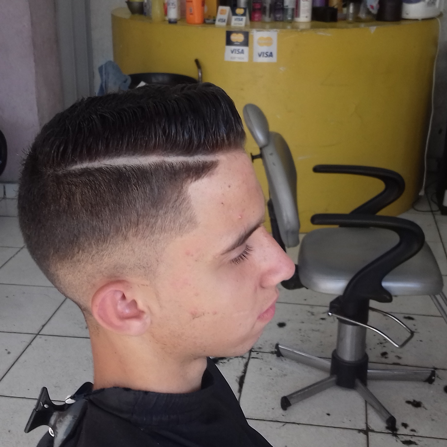 cabelo degrade com risco