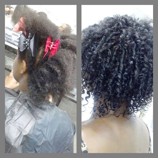 Permanente Afro
Antes e Depois.  cabelo auxiliar cabeleireiro(a) designer de sobrancelhas recepcionista