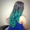 Ombre hair em tom turqueza