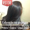 Coloração no papelote feita em um cabelo de tom natural 3. Coloração aplicada foi 6.1 + ox 20vl