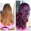 Coloração Marsala + corte 

Utilizei as colorações 5.20+55.62 com ox de 20.