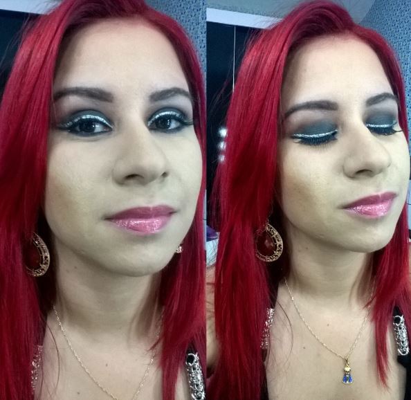 Maquiagem olho preto com delineado preto e prata. maquiagem maquiador(a) designer de sobrancelhas consultor(a)