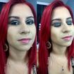 Maquiagem olho preto com delineado preto e prata.