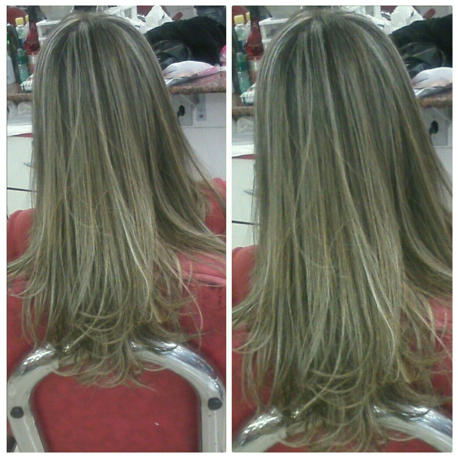 #Mechas loiras#discreta#morenadebomgosto#Tonalização AlfaParf# cabelo cabeleireiro(a)