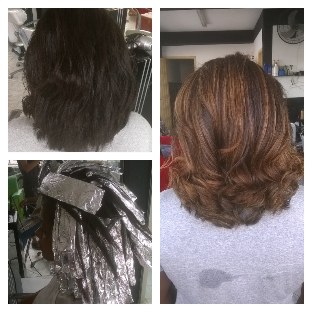 Luzes em cabelo com coloração preta . cabelo cabeleireiro(a) maquiador(a) escovista stylist / visagista