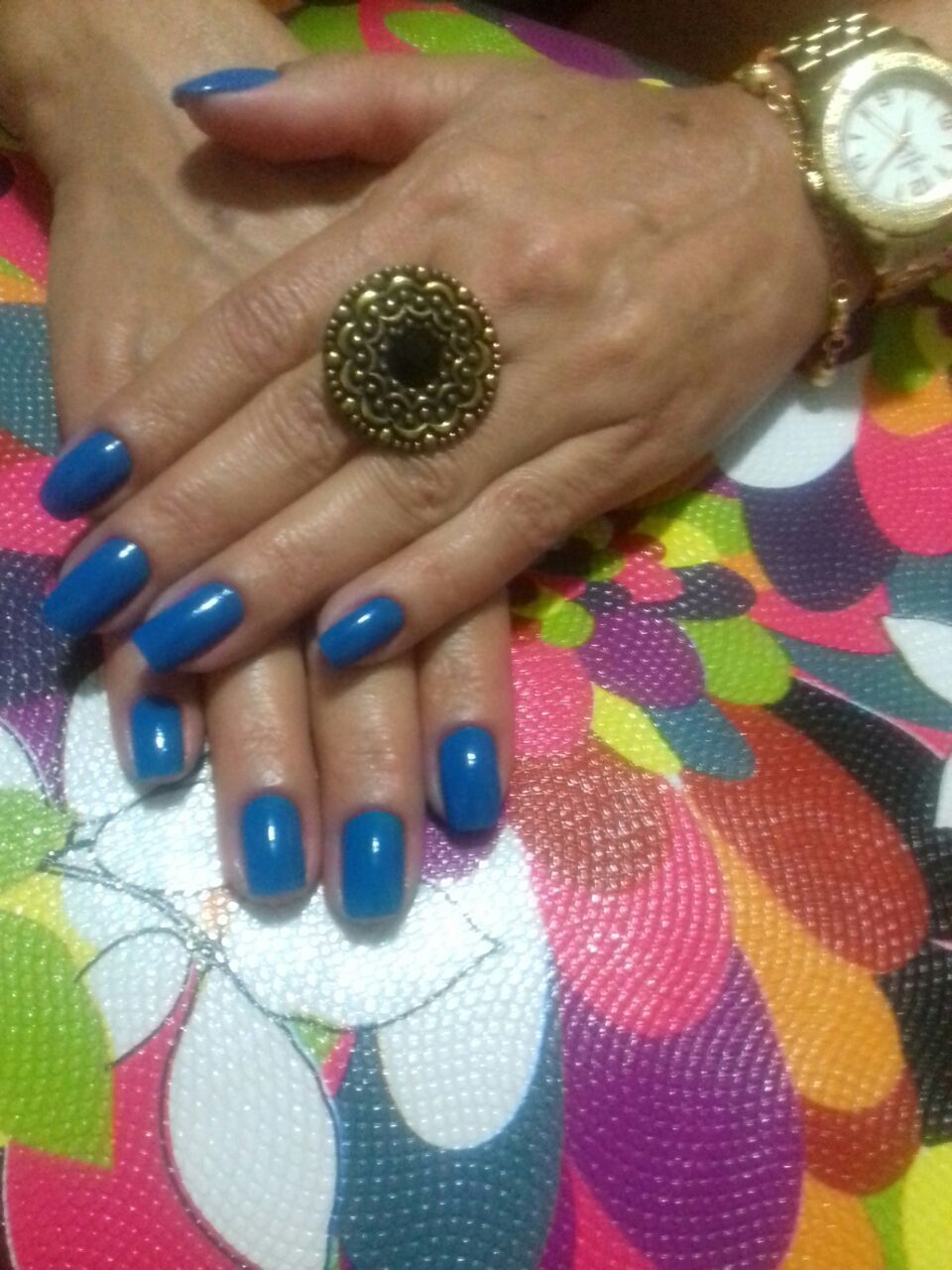 #Unhas bellas #azulblue #amoqfaço#clientesatisfeita auxiliar cabeleireiro(a) manicure e pedicure recepcionista