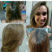Luzes invertida para esconder a cor amarelada que estava incomodando a cliente. Junto com luzes para clarear e deixar efeito natural.