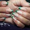 Resultado! Francesa encapsulada com decoração em pedraria... mãe de noivo! #alongamentodeunhas  @jufernandesnails  #nails