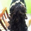 #Penteado #noiva #semipreso com #topete e #cachos