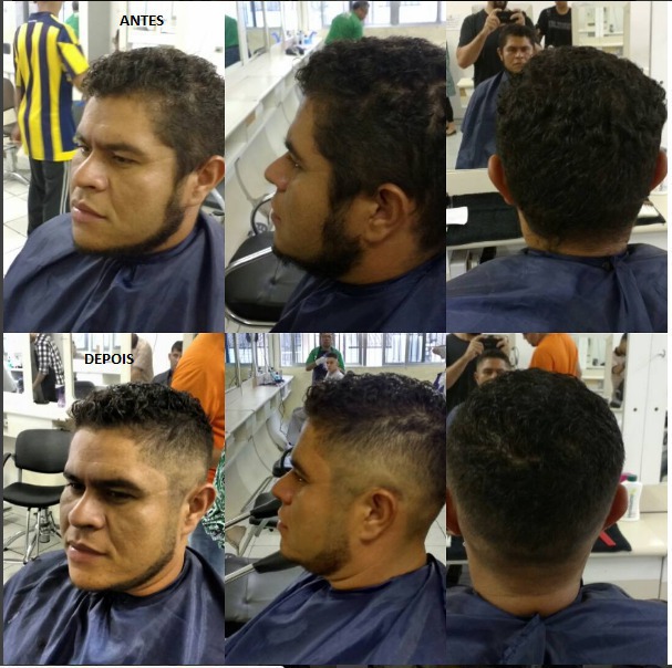 Corte tipo militar com degrade partindo o tamanho 0,5 em máquina de corte e corte de barba com navalhete. cabelo barbeiro(a)