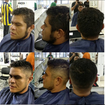 Corte tipo militar com degrade partindo o tamanho 0,5 em máquina de corte e corte de barba com navalhete.