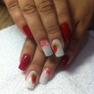 Alongamento simples com tips e NailsArt...