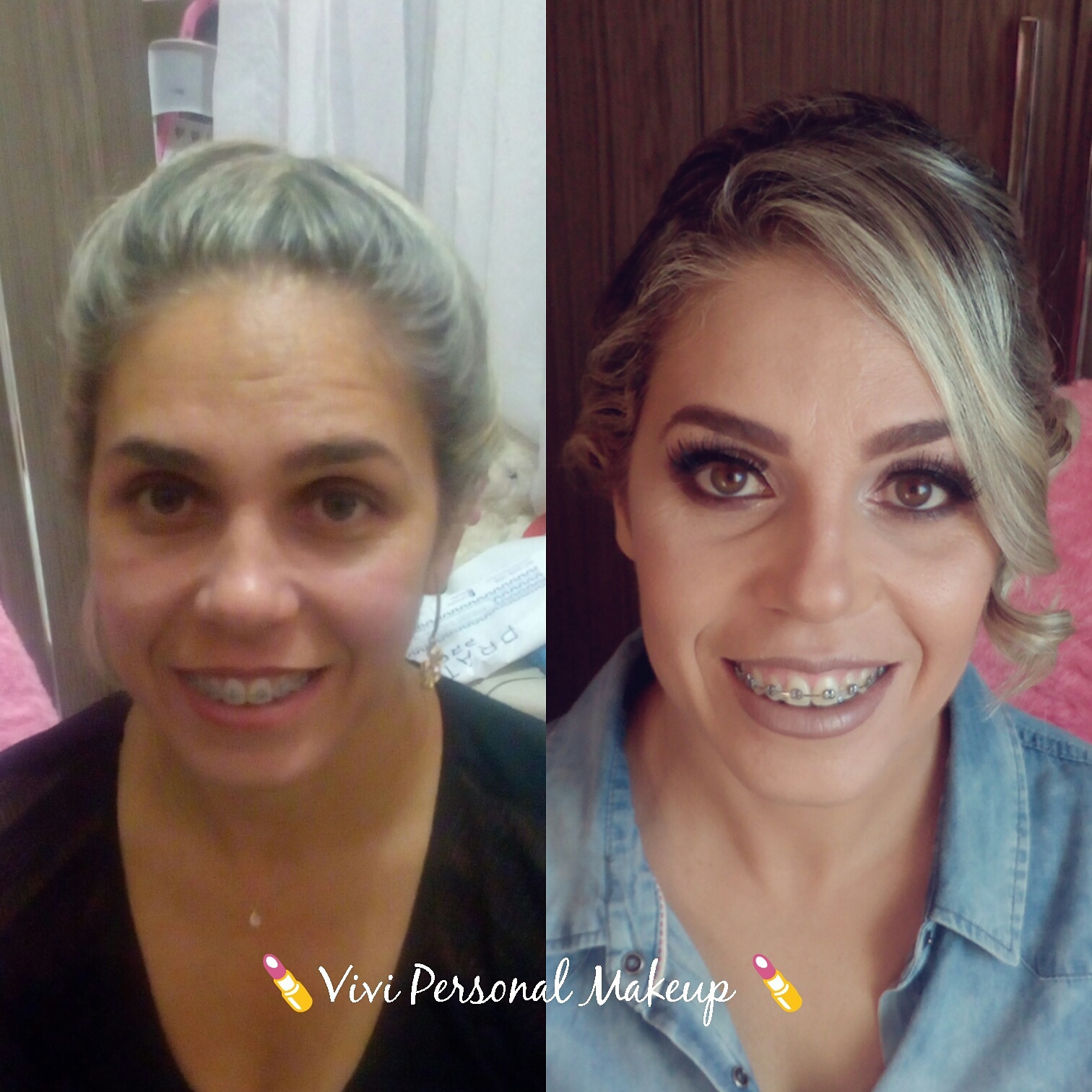 Antes e depois  maquiagem maquiador(a) vendedor(a)