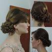 Penteado Coque lateral com trança em formanda.