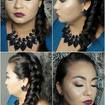 Maquiagem social e penteado lateral com trança