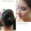 Maquiagem + Penteado 

Olhos coloridos suave e um penteado jovial com um coque desestruturado