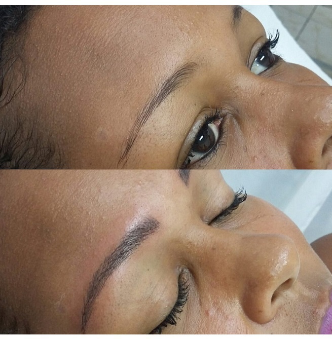 Micropigmentação nas Sobrancelhas com Tebori. #microblading maquiador(a) designer de sobrancelhas micropigmentador(a) depilador(a)