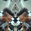 Uder cut long hair Com mechas Kifs e Risca lateral