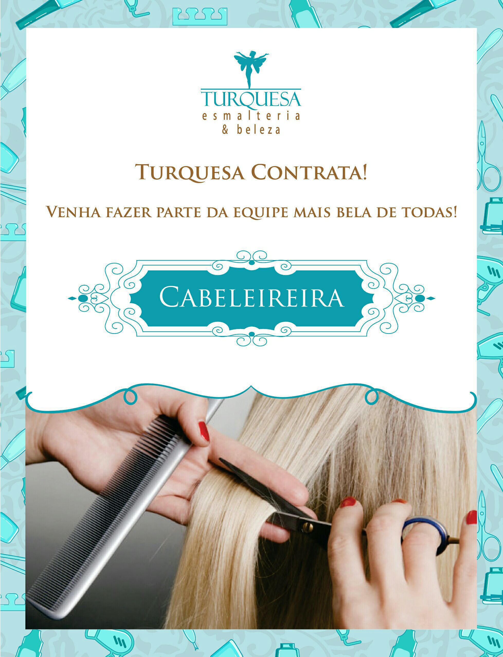 Olá estamos instalando no Tatuapé a esmalteria turquesa, se houver interesse estamos contratando.

Facebook @esmalteriaturquesatatuape
(11)97312-3307 cabelo