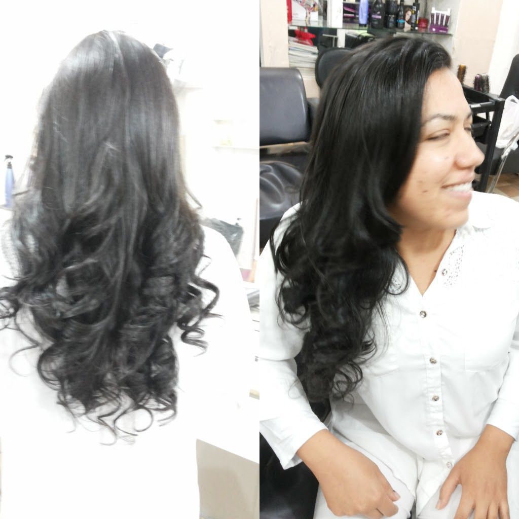 Corte repicado finalizado com escova e cachos na chapinha cabelo cabeleireiro(a) cabeleireiro(a)