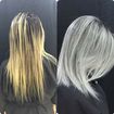 Nesse cabelo foi realizado, correção de cor, retoque de raiz e corte. #HairBlond 