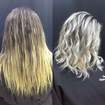 Correção de cor, retoque de raiz e corte. #HairBlond