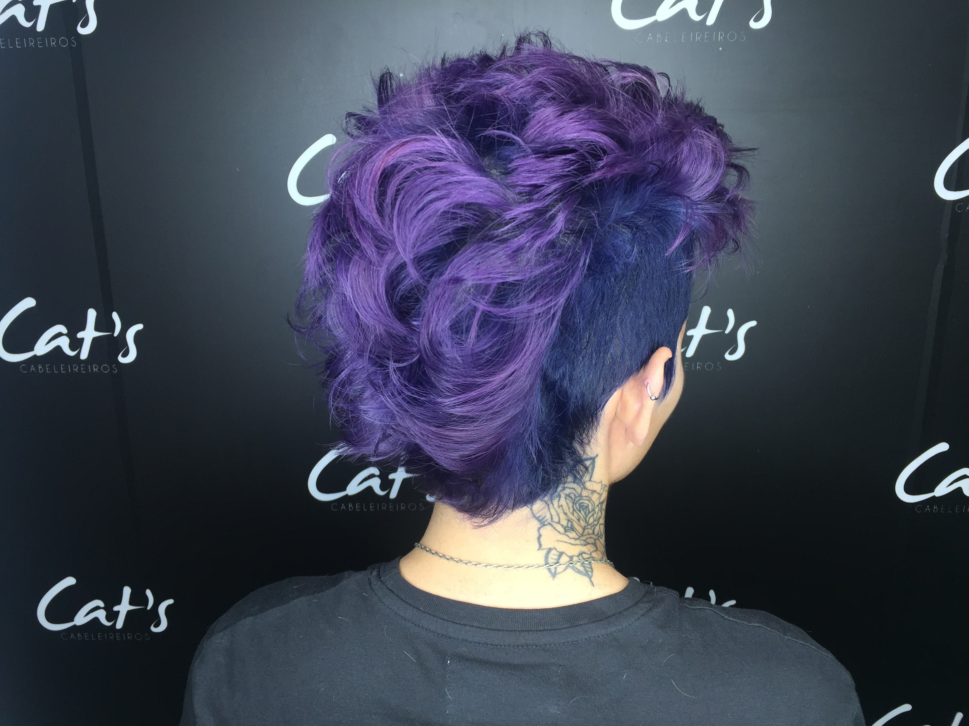 Color crazy raíz azul com pontas de um moicano lilás  cabelo cabeleireiro(a) maquiador(a)
