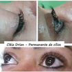 Permanente de cílios com curvatura para cima, pois os mesmos eram retos.
