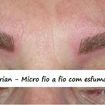 Micropigmentação das sobrancelhas fio a fio e esfumado.
Foram utilizados pigmentos da Iron Works castanho claro e blondie, pois não havia micro anterior.
