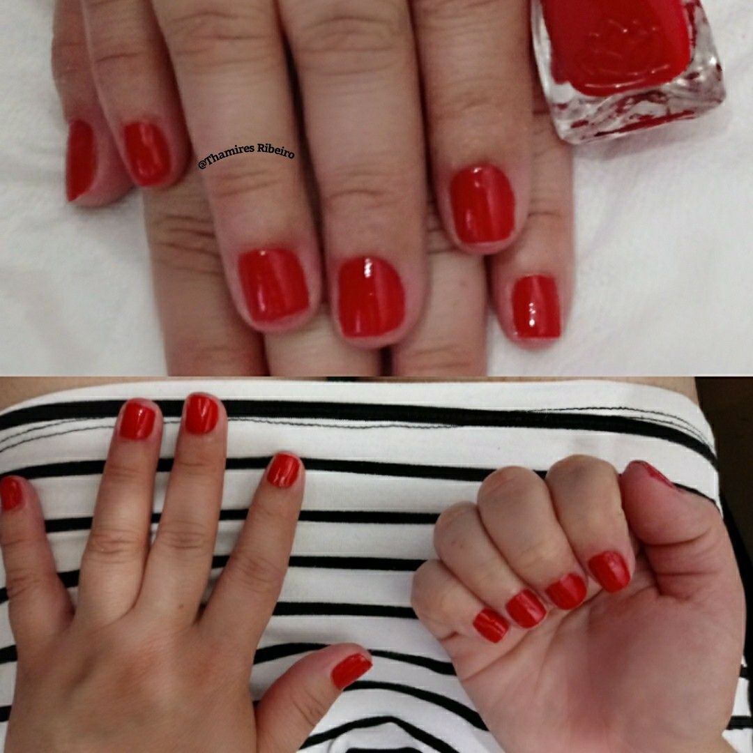 #Vermelho #esmalte #cor #treinando unha manicure e pedicure designer de sobrancelhas