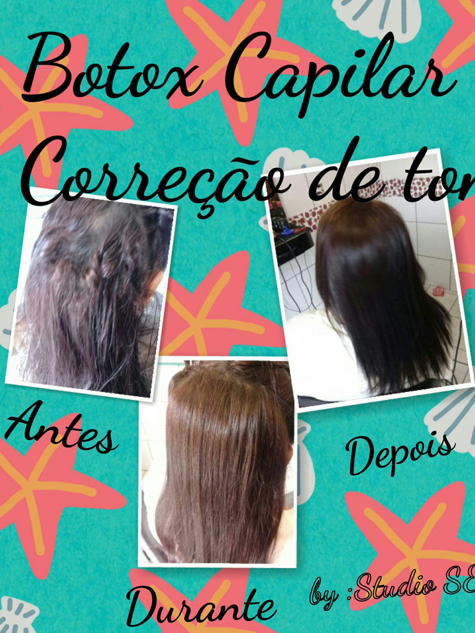 Correção de tom + Botox Capilar cabelo auxiliar cabeleireiro(a) cabeleireiro(a) depilador(a) escovista designer de sobrancelhas