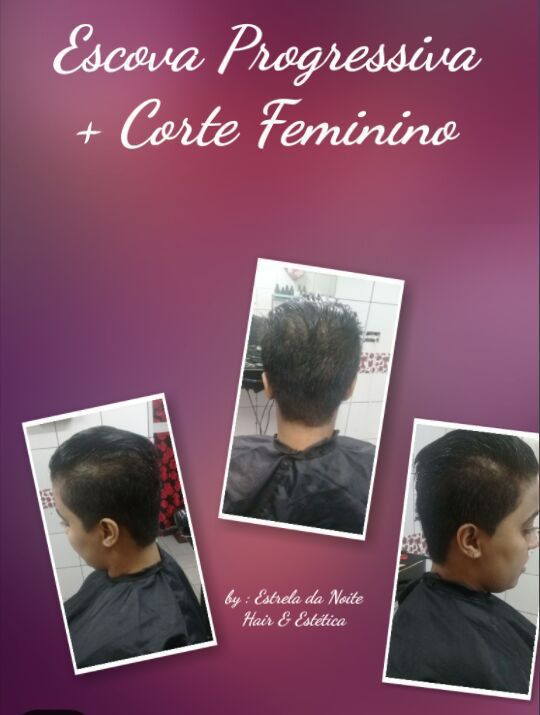 Escova Progressiva + Corte Feminino cabelo auxiliar cabeleireiro(a) cabeleireiro(a) depilador(a) escovista designer de sobrancelhas