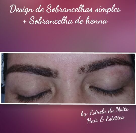Design de Sobrancelhas simples 
+Sobrancelha de Henna estética auxiliar cabeleireiro(a) cabeleireiro(a) depilador(a) escovista designer de sobrancelhas